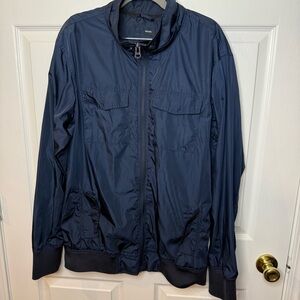 Nixon Navy Blue Lightweight Jacket Sporty Design Size Large GUC Missing Hood